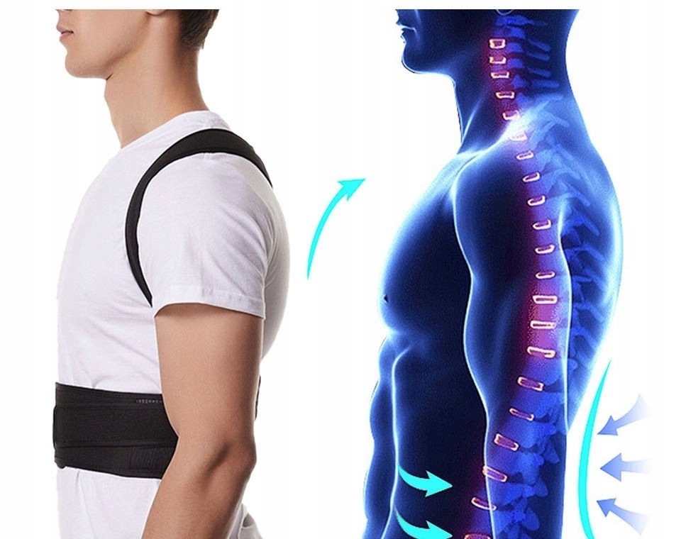 KOREKTOR POSTAWY PAJĄCZEK ROZM. S CZARNYROZMIAR W PASIE 73-77CM - Zdrowie i uroda