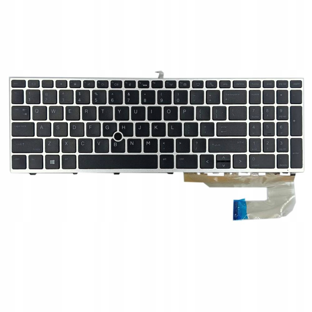 KLAWIATURA HP US CZARNA 750 755 850 855 G5 G6 ZBOOK 15U G5 15U G6 SREBRNA RAMKA Z PODŚWIETLENIE LED Z PUDEŁKIEM KGAT - Klawiatury do laptopów