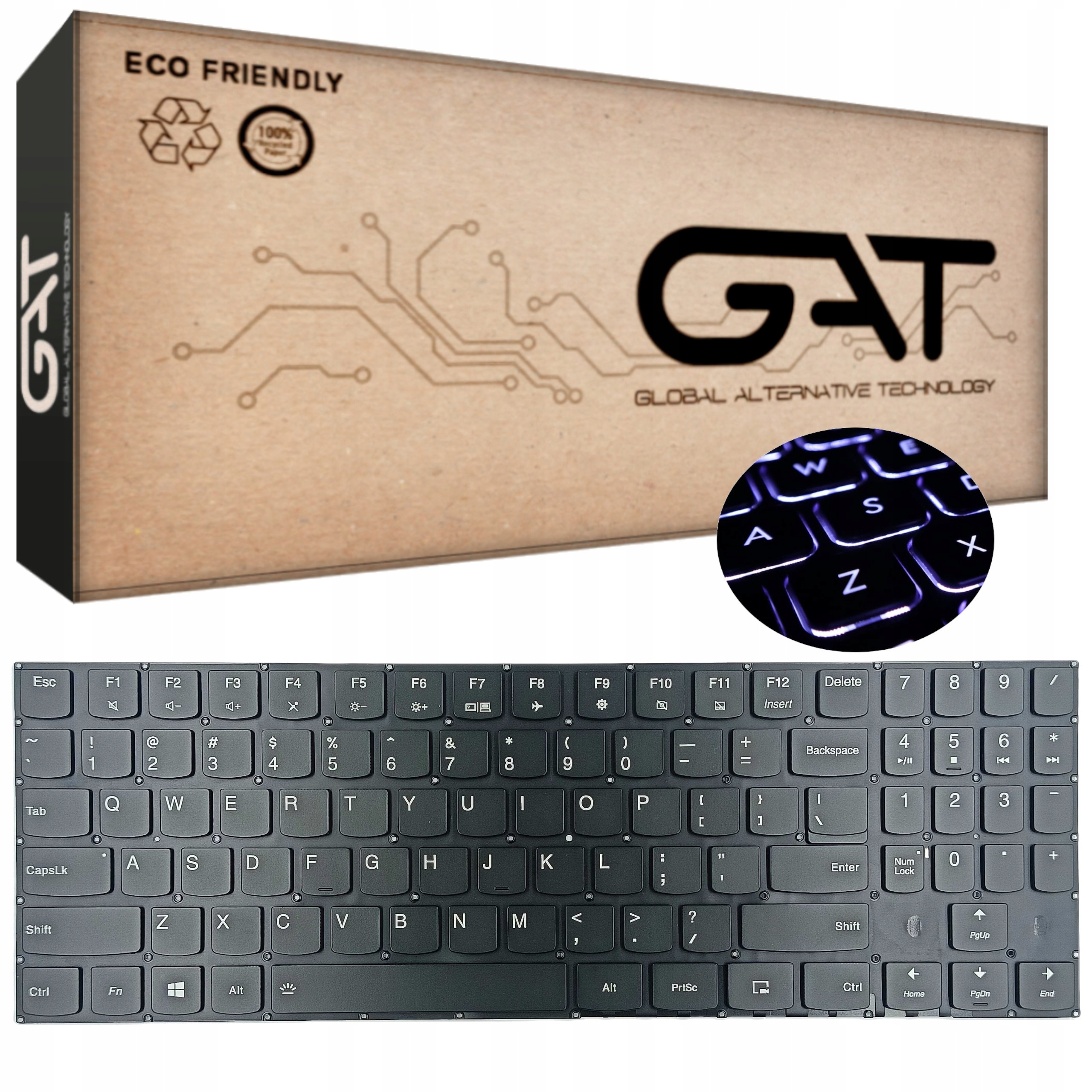 KLAWIATURA LENOVO US LEGION Y530 Y540 Y530-15ICH Y540-15 Y545 Y540-17IRH Y7000P Y7000 Z PODŚWIETLENIEM LED Z PUDEŁKIEM KGAT - Klawiatury do laptopów