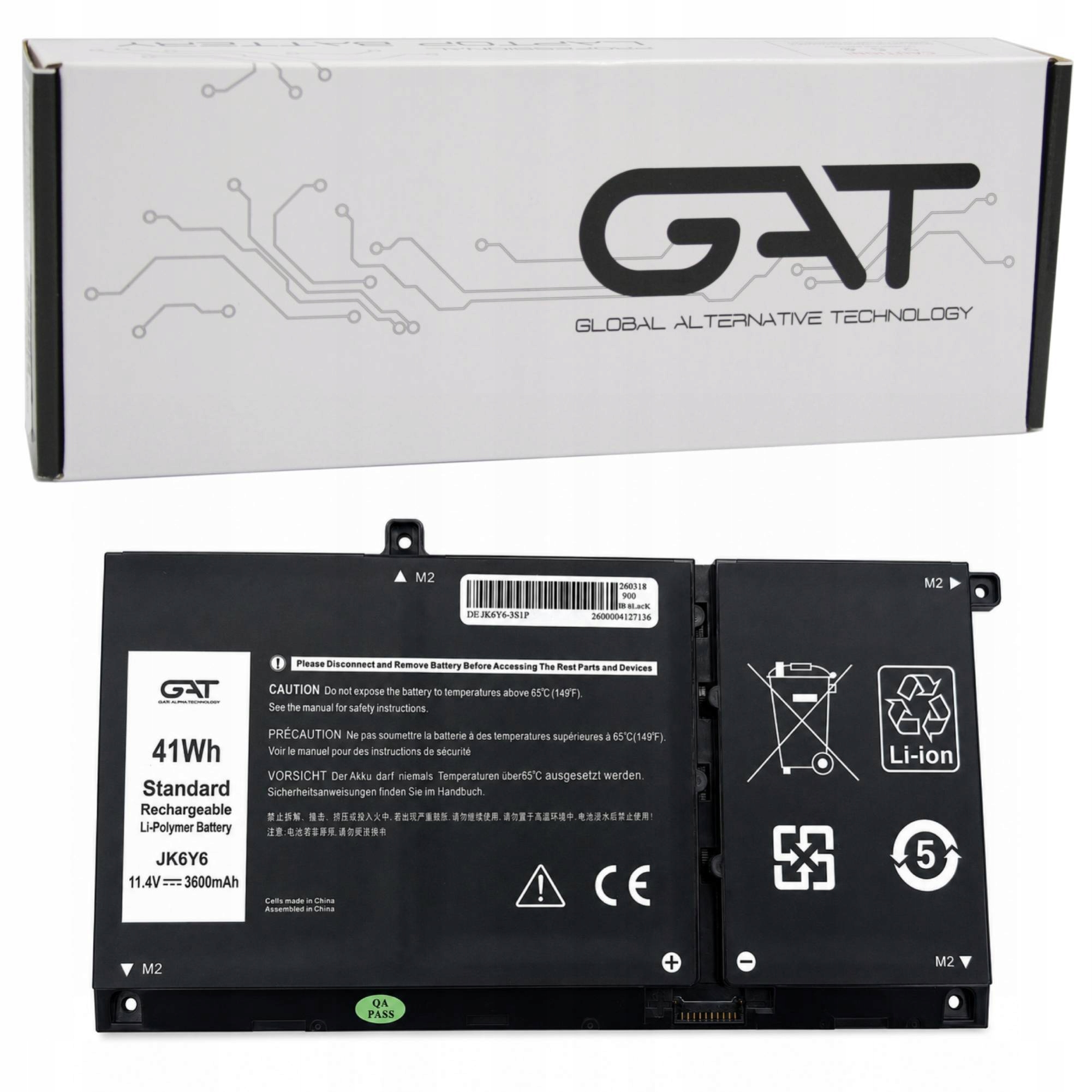 BATERIA Dell JK6Y6 5KG6 CF5RH 3KN6W 5NDNH K3N6W VOSTRO 5401 5402 INSPIRON 5301 5406 3600mAh 11,4V GAT - Import z systemu magazynowego
