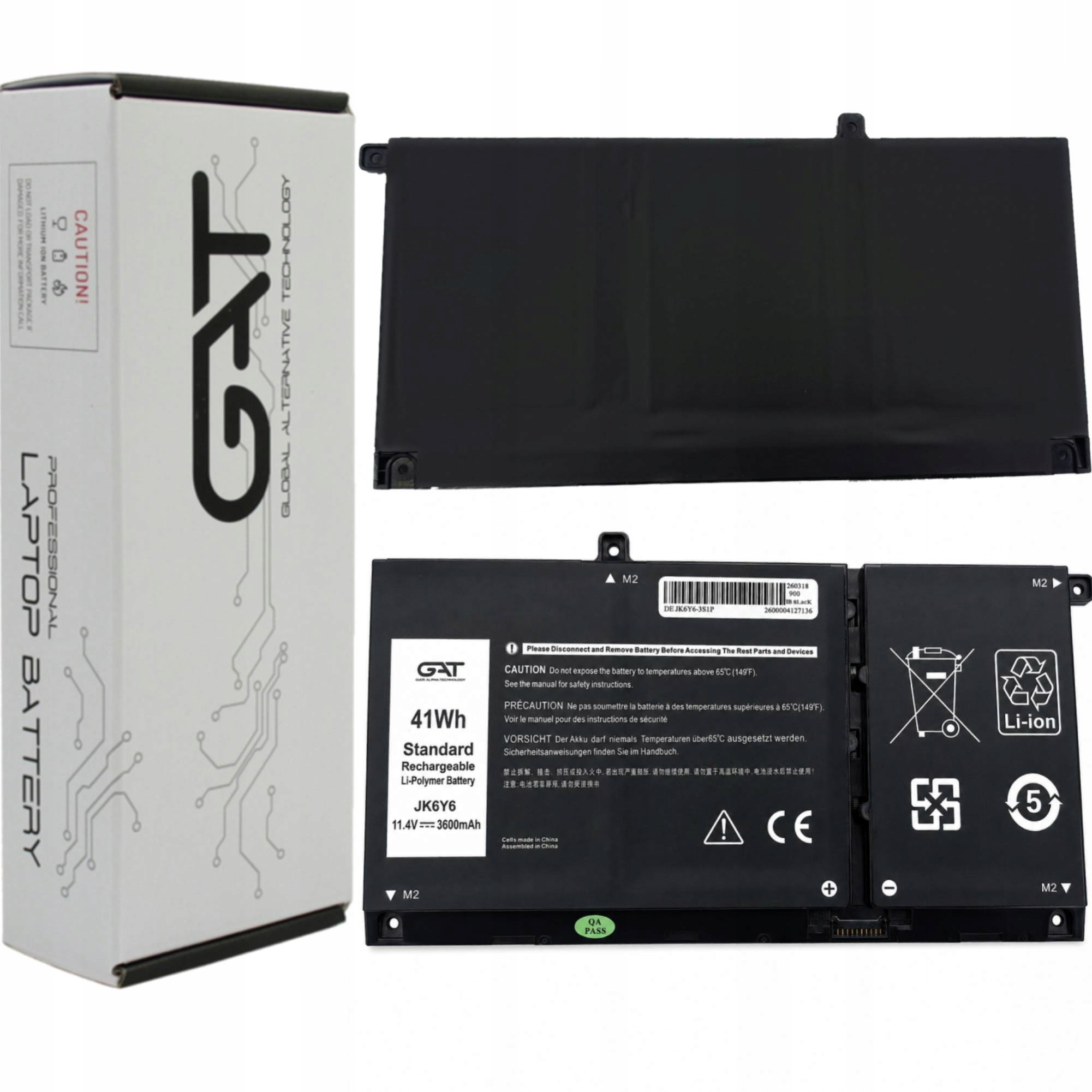 BATERIA Dell JK6Y6 5KG6 CF5RH 3KN6W 5NDNH K3N6W VOSTRO 5401 5402 INSPIRON 5301 5406 3600mAh 11,4V GAT - Import z systemu magazynowego