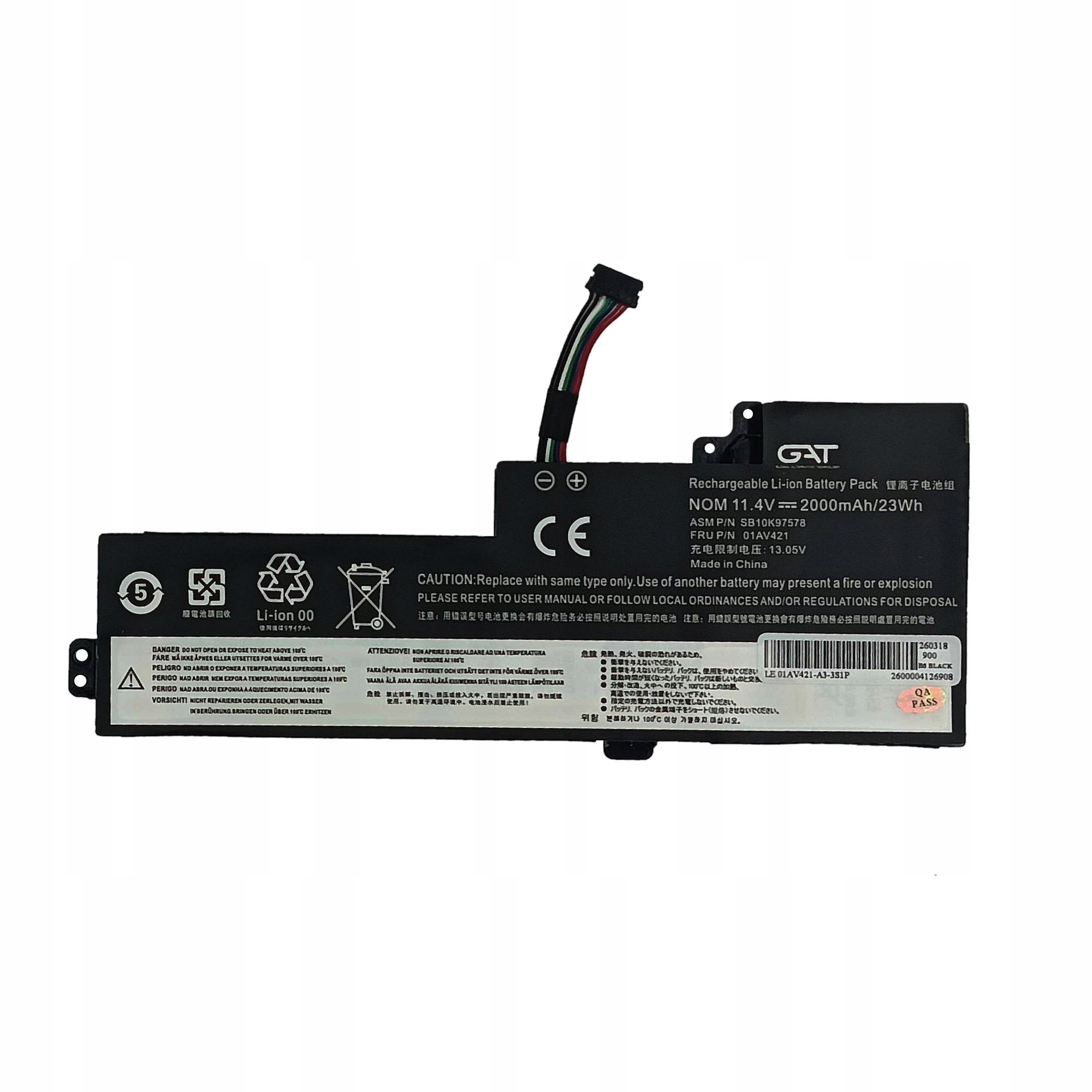 BATERIA DO LENOVO 01AV421 2000mAh 11,4V GAT - Baterie do laptopów