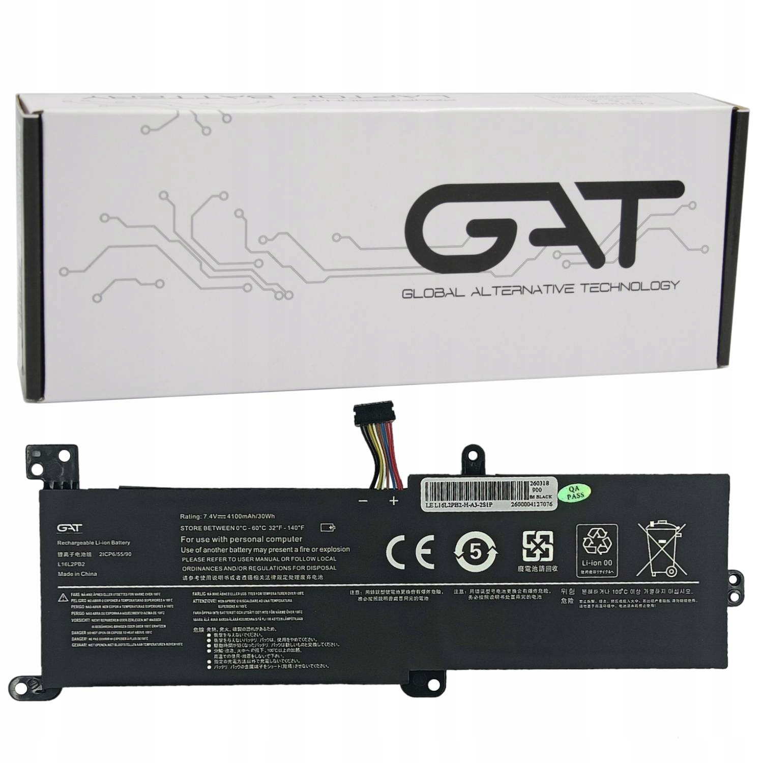 BATERIA DO LENOVO L16C2PB1 7.4V 4100mAh GAT CZARNA - Import z systemu magazynowego