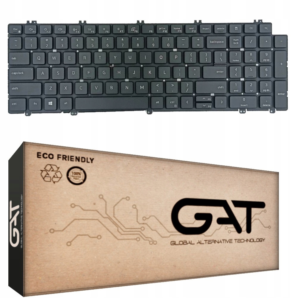 DELL US CZARNA LATITUDE 5520 5531 5540 3560 3570 7670 7770 7780 LED - Klawiatury do laptopów