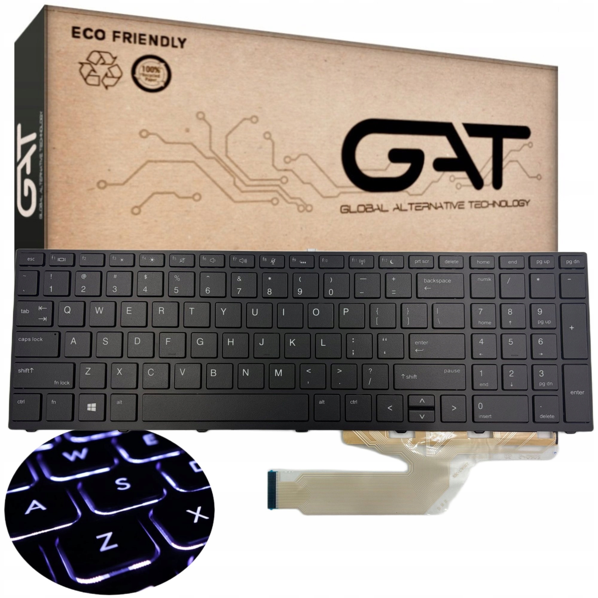 KLAWIATURA HP PROBBOK 450 455 470 G5 CZARNA Z RAMKĄ US Z PODŚWIETLENIEM LED - Klawiatury do laptopów
