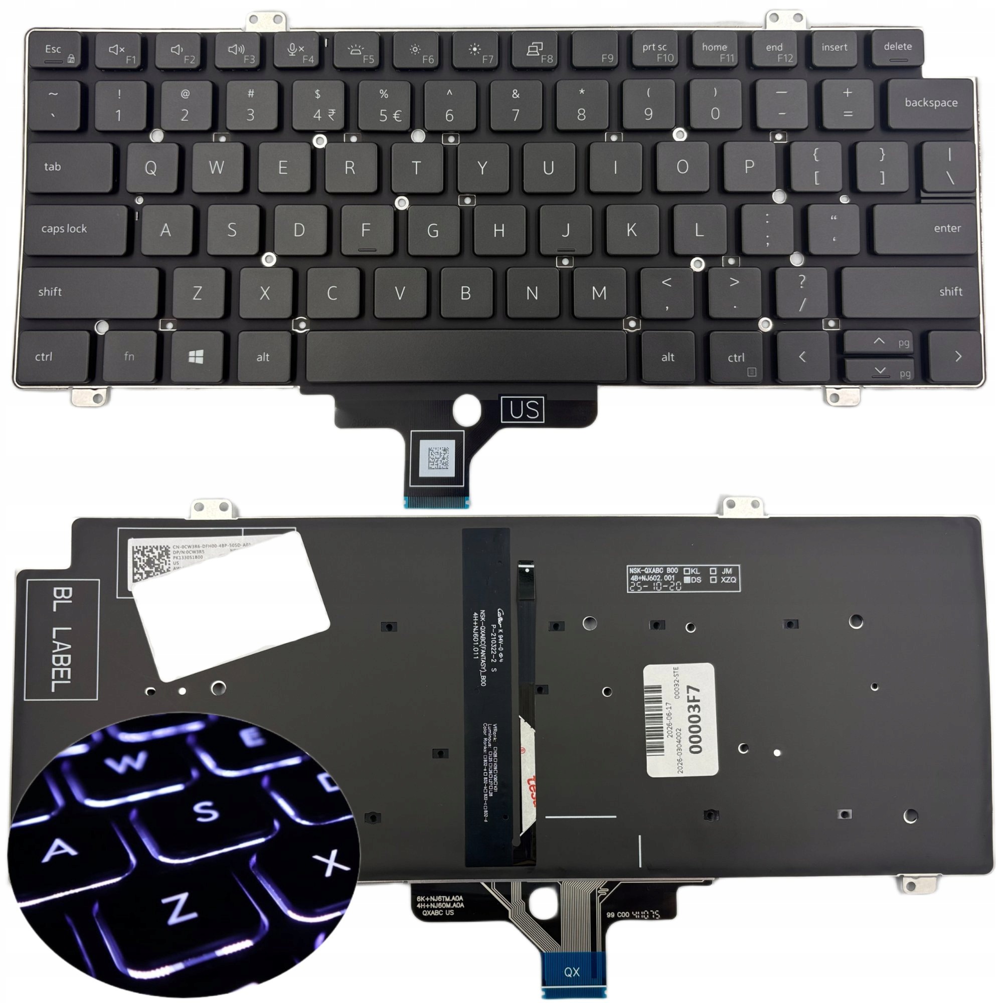 KLAWIATURA do DELL Latitude 5420 5430 5421 5431 7420 7430 7520 7530 LED - Klawiatury do laptopów