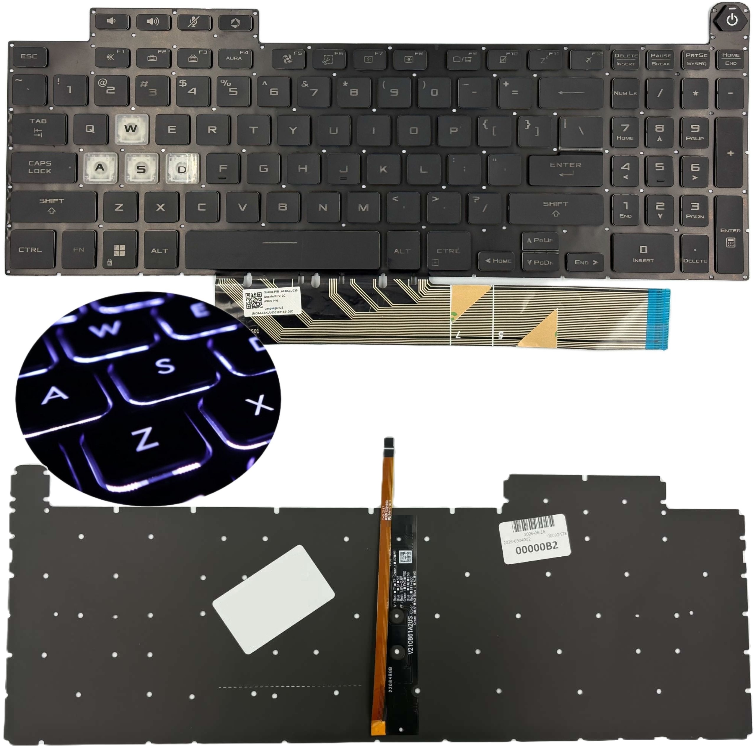 KLAWIATURA US ASUS TUF FA507 FA507NU FA507NV FA507XI FX507Z Z PODŚWIELTENIEM LED R - Klawiatury do laptopów