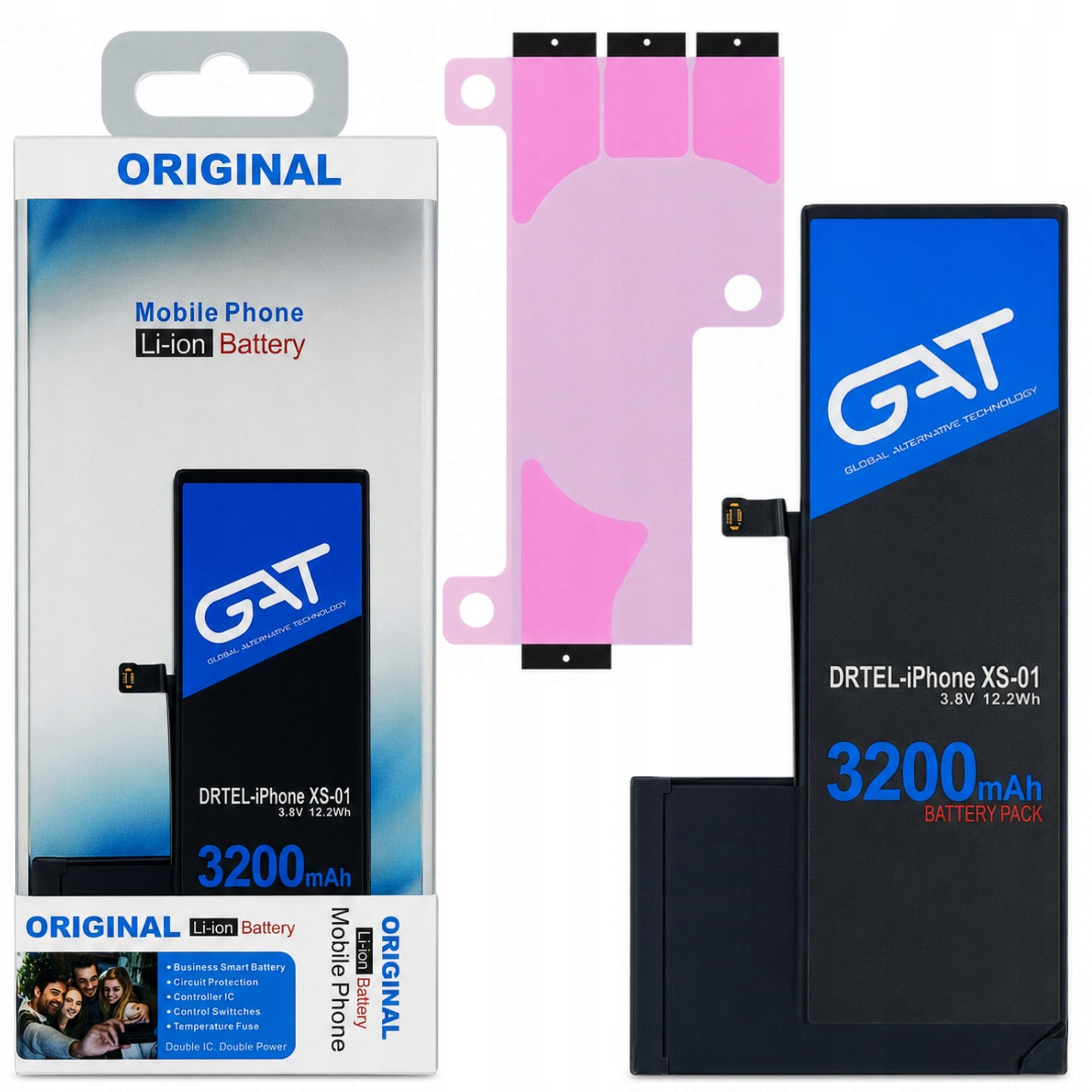 BATERIA IPHONE XS A1920 A2097 A2098 GAT 3200 MAH PLUS NAKLEJKA MONTAŻOWA - Baterie do telefonów