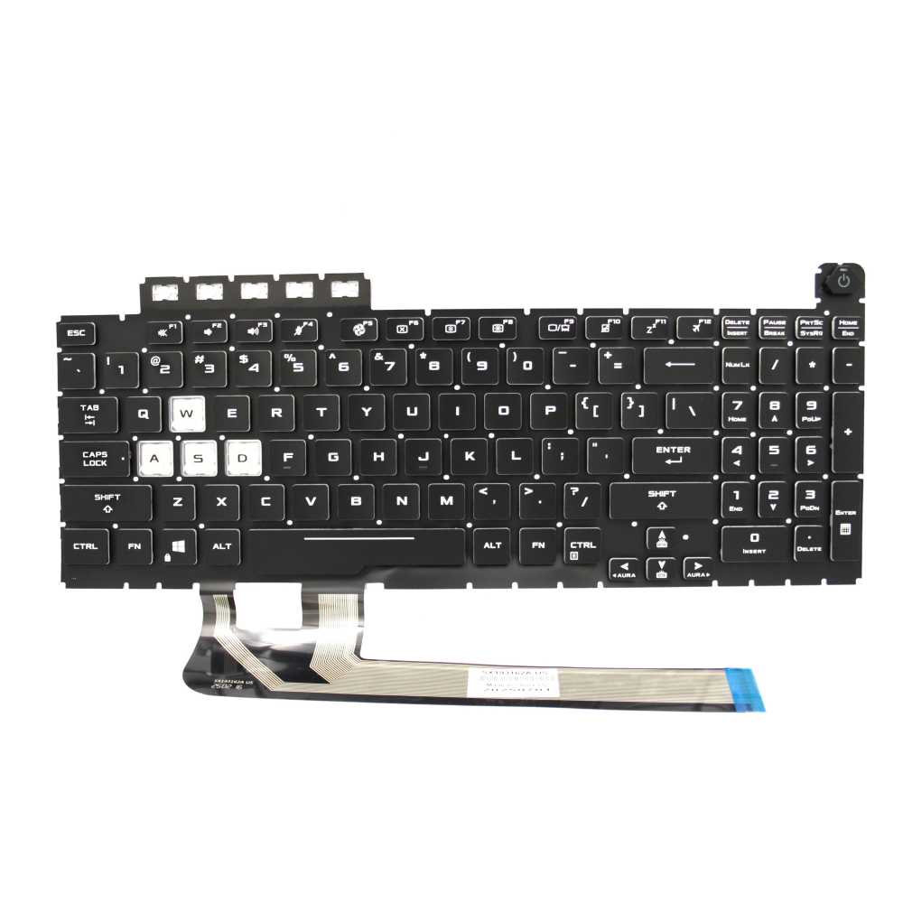KLAWIATURA DO ASUS US CZARNA TUF GAMING F15 FX506H FX506HM FX506HC FX506HE LED RGB BEZ RAMKI PUDEŁKO GAT - Klawiatury do laptopów