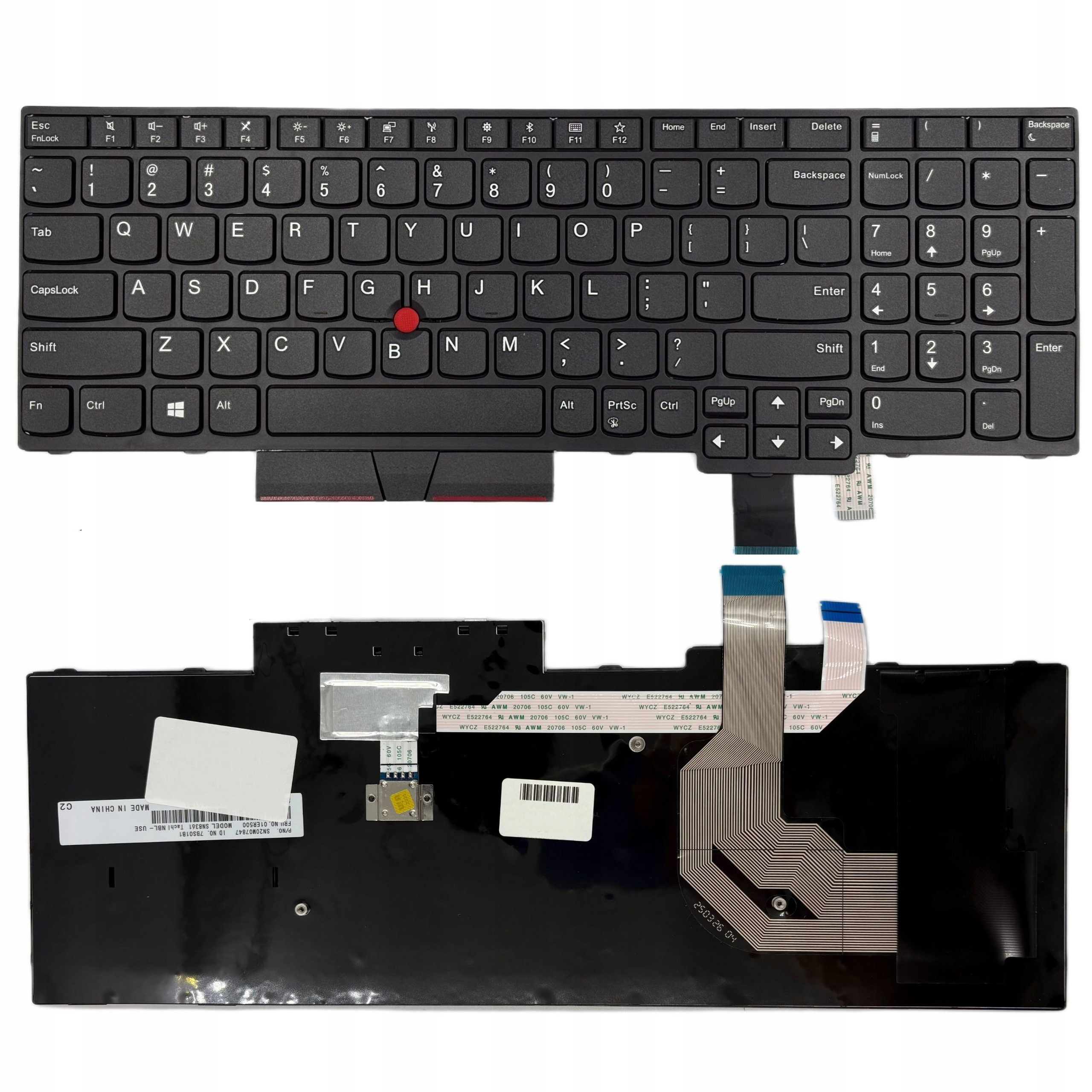 LENOVO US CZARNA THINKPAD T570 T580 P51s P52s RAMKA TRACKPOINT + OPAKOWANIE KGAT - Klawiatury do laptopów