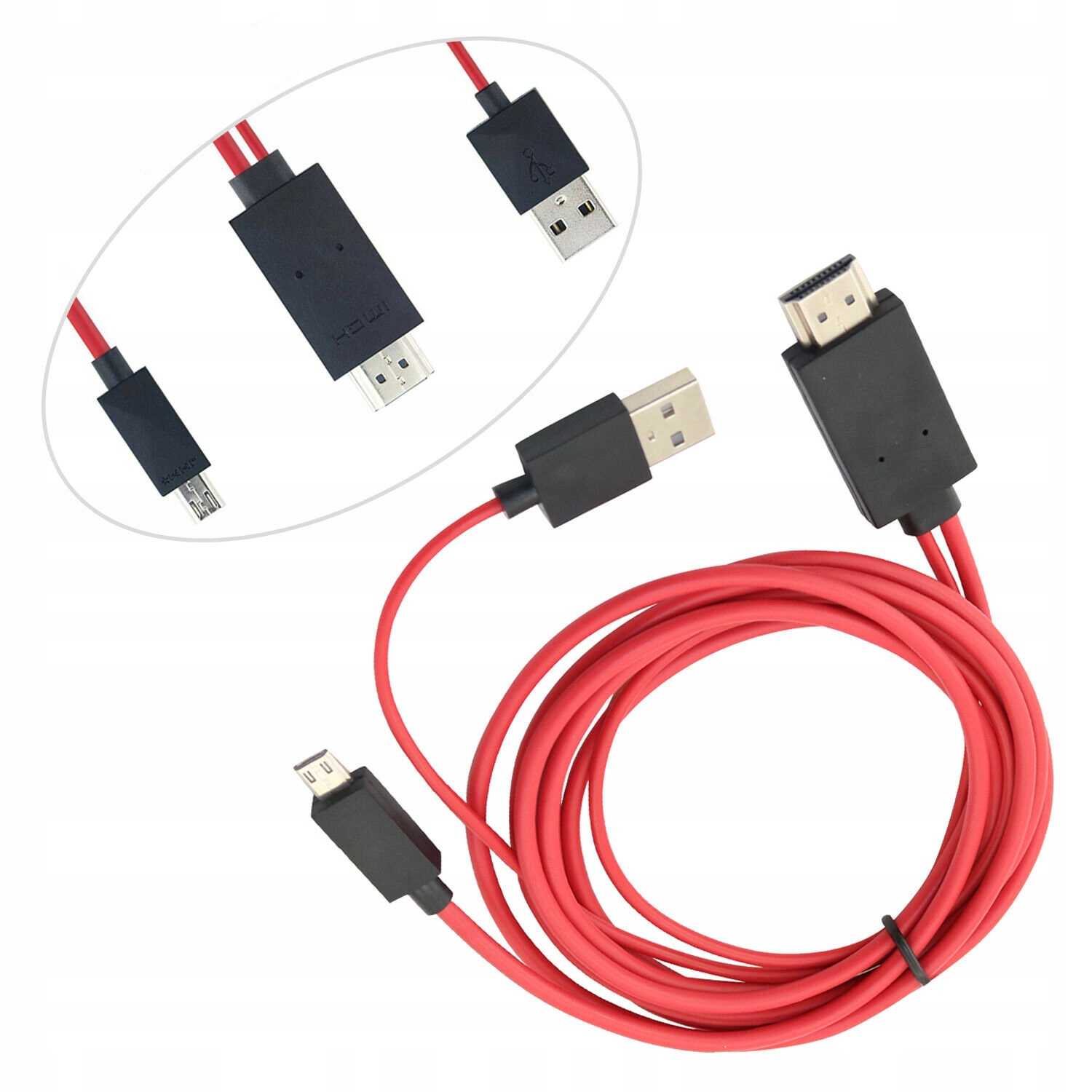 ADAPTER KABEL PRZEWÓD MHL MICRO USB HDMI - Kable i USB adaptery