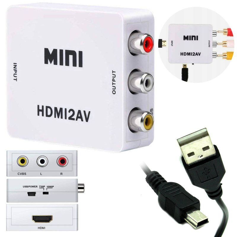 PRZEJŚCIÓWKA KONWERTER ADAPTER Z HDMI DO AV CVBS - Kable i USB adaptery